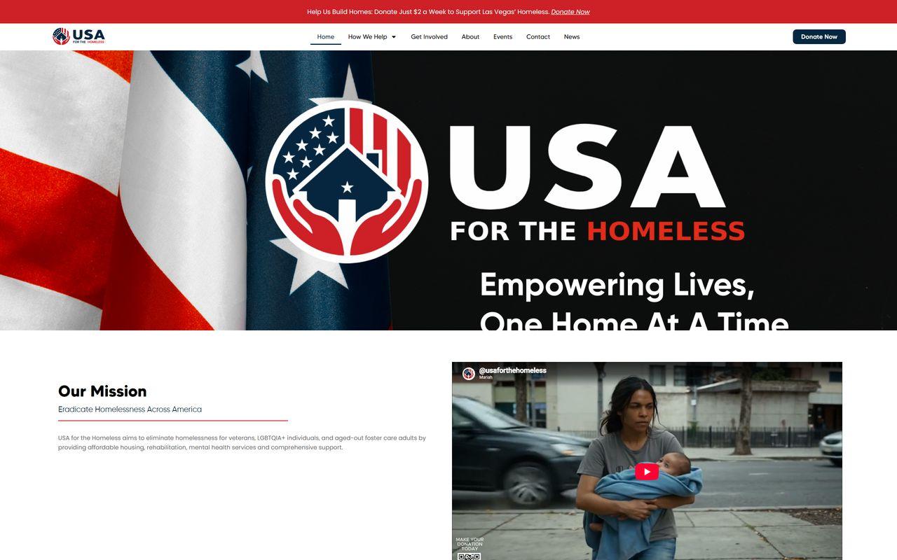 USA for the Homeless website
